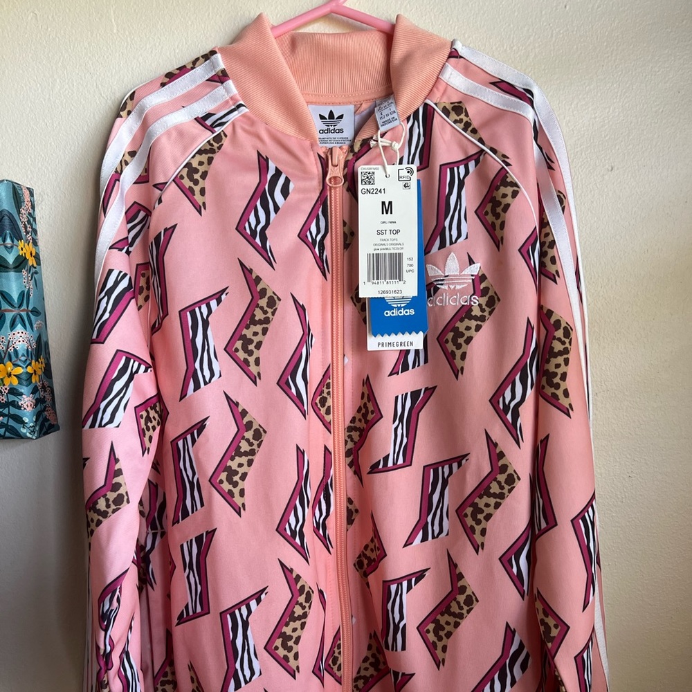 Adidas Girls Track Jacket and Leggings - Animal Flash print